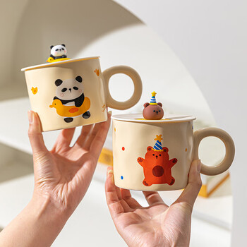 摩登主妇马克杯带盖陶瓷杯子水杯早餐杯情侣咖啡杯茶杯圣诞生日礼物