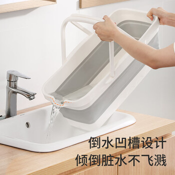 美丽雅可折叠拖把清洗桶57cm口径长方形胶棉平板大号清洁墩布拖布拖把盆