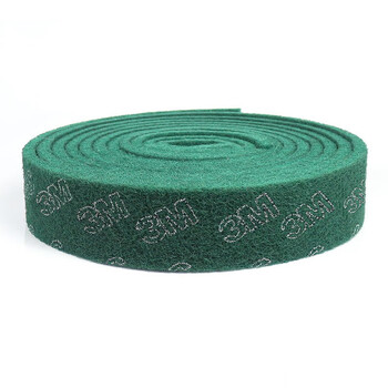 3M 8698百洁布 工业研磨清洁布 含砂抛光耐水耐油不锈钢抛光拉丝布 90mm*8m【1卷】