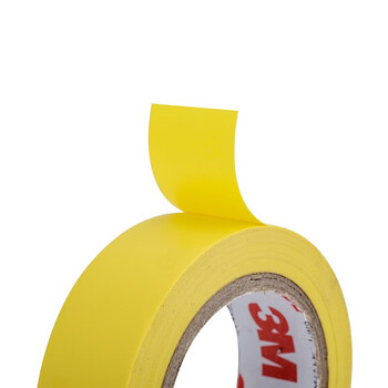 3M电工绝缘胶带汽修线束胶带家装无铅耐磨防潮 黄色 十卷装 1500#