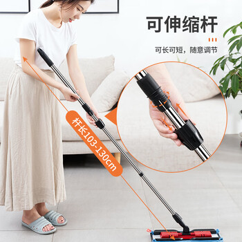 美丽雅夹布式平板拖把32cm伸缩杆142cm2拖布干湿两用一拖净家用拖地神器