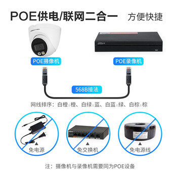 dahua大华600万智能双光半球 POE网线供电 音频录音手机远程查看 定焦6MM DH-IPC-HDW2643T-A-IL