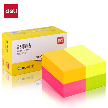 得力(deli)【价同618】12本1200张荧光彩色便利贴 76*51mm便条纸/ 记事贴/ 自粘留言本 办公用品 9084 得力(deli)【价同618】12本1200张荧光彩色便利贴 76*51mm便条纸/ 记事贴/ 自粘留言本 办公用品 9084