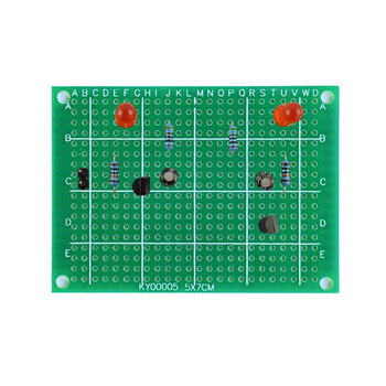 伍陆电子 洞洞板制作套件新手焊接练习电路板路初学者学生DIY电子TZ-WNB-9 三闪烁循环灯电路（玻纤板）