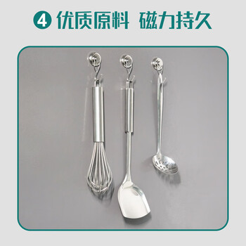 北极熊（Polar bear）磁吸挂钩免打孔磁性挂钩防盗门冰箱吸铁石门后悬挂挂钩可360°旋转 直径36mm 3个 MH-732