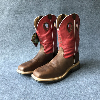 美国西部大码特大号男靴牛仔马靴方头西部靴子41到43-47码 褐色 42.