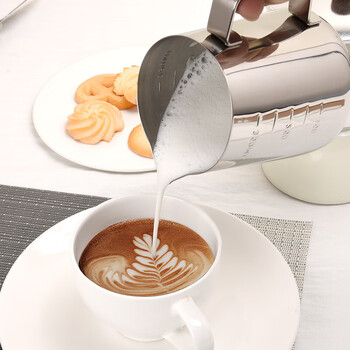 CLITON咖啡拉花杯鹰嘴意式拉花缸 304不锈钢打奶泡杯带刻度打奶缸350ml 