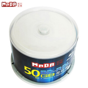 铭大金碟（MNDA）BD-R DL 1-6速 50G 蓝光可打印 50片桶装 蓝光空白光盘 刻录光盘