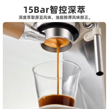 小熊（Bear）咖啡机 半自动咖啡机 家用小型意式浓缩15Bar泵压式 手动打奶泡 KFJ-N12V1	