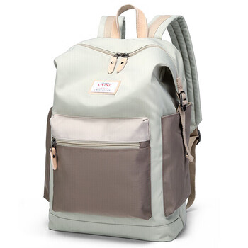 第九城（V.NINE）双肩包女士防泼水旅行背包15.6英寸电脑包大学生中学生书包男生
