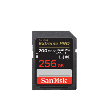 闪迪（SanDisk）存储卡256GB 4K SD内存卡V30 U3 C10相机存储卡 读200MB/s 写140MB/s 微单/单反相机存储卡/内存卡