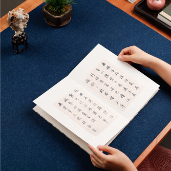 漢墨100%纯羊毛毛毡垫 绀蓝色150*80cm 书画书法国画耐磨画毡精致送礼自用 文房四宝宣纸用桌布毛毡