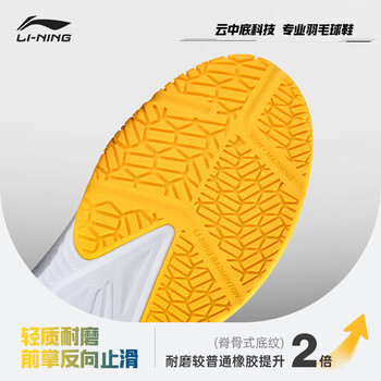 李宁（LI-NING）羽毛球鞋弹弹云男女款防滑耐磨减震超轻便透气比赛训练鞋运动鞋