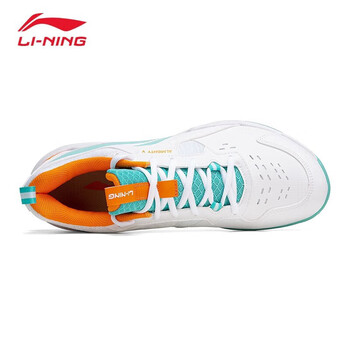 李宁（LI-NING）羽毛球鞋全能王V男女同款减震训练鞋白/浅松绿AYTT001-2 白/绿 43