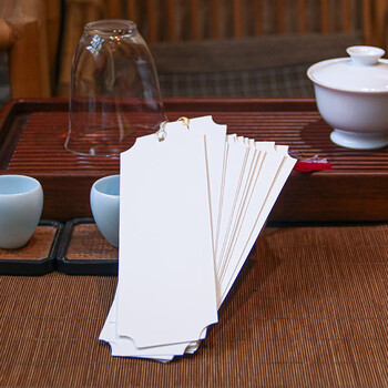 一海堂 文化漆包书签 书法创意双面空白半生熟宣纸学生儿童手作毕业礼物diy书签--幸运形B款10张+5色漂漆工具