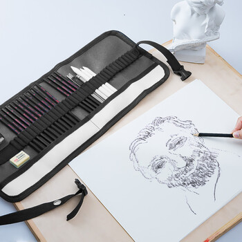 中盛画材(transon)素描铅笔套装素描工具炭笔初学者可塑橡皮美术用品画具画材纸擦笔笔帘2B美术写生 中盛画材(transon)素描铅笔套装素描工具炭笔初学者可塑橡皮美术用品画具画材纸擦笔笔帘2B美术写生