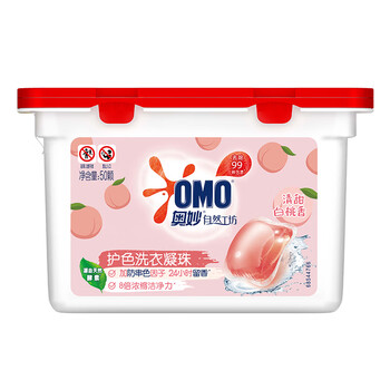 奥妙（OMO）自然工坊白桃洗衣凝珠400G+除螨洗衣液400G*6+去渍洗衣皂2×220g
