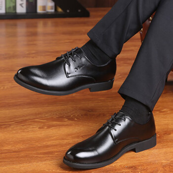 森马商场同款男士商务正装黑皮鞋36小码37真皮大码45工作46休闲47特大