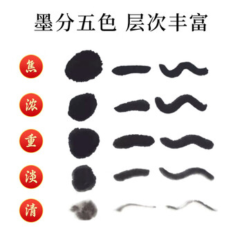 梅林笔庄国画专用墨汁初学者入门毛笔书画学生书法作品练习专业级无味速干绘画墨液国风