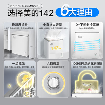 美的(Midea)142升 冷藏冷冻转换冰柜 家用囤货小冷柜 一级能效 母婴母乳小冰箱 BD/BC-142KMXC(E)