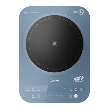 美的（Midea）电磁炉 家用超薄电磁灶 四重防水彩色面板 恒温匀火 预约定时 配炒锅汤锅 MC-22RB09
