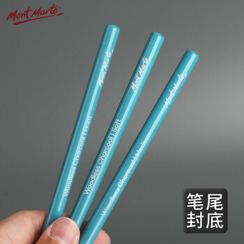 蒙玛特(Mont Marte)炭笔3支装 素描笔美术全碳画笔学生绘画速写画画笔 软中硬实芯写生炭画铅笔套装MPN0045 速写 马克笔绘画