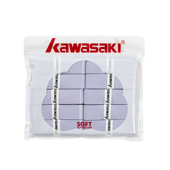 川崎（KAWASAKI）羽毛球手胶软弹粘性减震防滑吸汗带超软001浅紫（10条装）