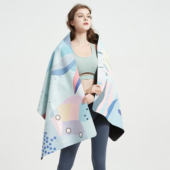 neumee专业出汗防滑吸湿减震居家耐用加宽麂皮绒天然橡胶瑜伽垫抽象