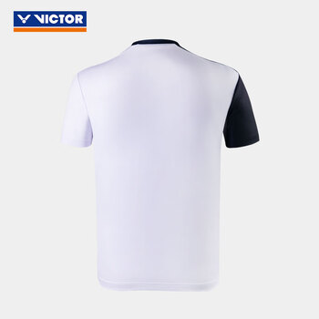 VICTOR威克多胜利羽毛球服透气快干男款T恤 T-25001TD  白色 S 