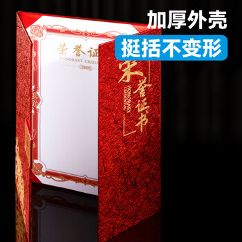 DSB（迪士比）12k/5本装奥利斯纹三折页荣誉证书 获奖证书颁奖奖状证书外壳红色【附10张内芯】050872
