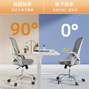 恒林 水母椅电脑椅家用办公椅可升降学习椅 HLC-3718黑框黑布
