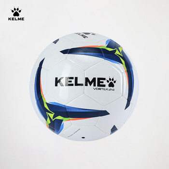 卡尔美（KELME）机缝足球训练比赛青训用球成人标准5号球 白彩蓝  5号