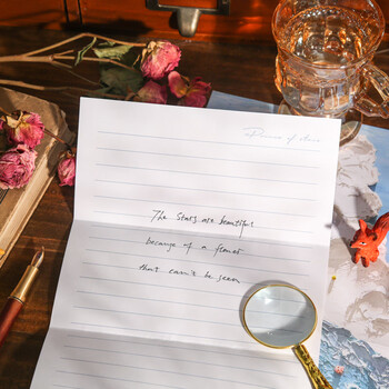 佳茉小王子信封信纸套装浪漫情书ins信笺文艺高级感生日礼物送男女友老师同学4款装新年情人节礼物