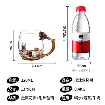 诺诗曼生日礼物送女生实用杯子高颜值玻璃杯女士茶杯结婚送新人闺蜜女友
