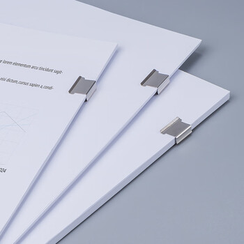 齐心50只推夹器夹纸器补充夹子 文件试卷票据无痕文件夹备用夹子 50只/盒 B3396