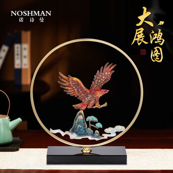 銅器 大展宏図 雄鷹展翅 家庭 応接間 事務室 装飾品 置物 銅器 大展宏