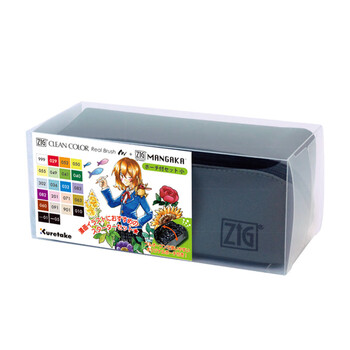 吴竹（KURETAKE）毛笔式彩色水彩笔套装圣诞礼物儿童画画笔小学生用绘画漫画美术生专用彩色毛笔 RBCN160/22v