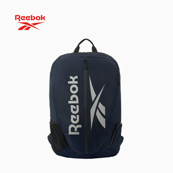 锐步防泼水轻量化双肩包多隔层耐磨运动背包透气可调肩带 蓝色