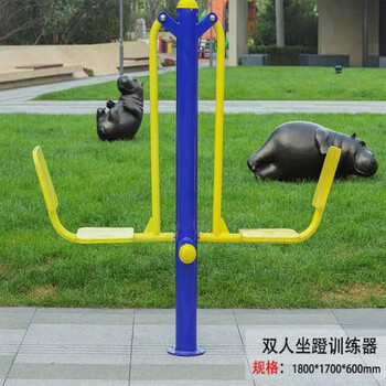 霸域英豪双人坐蹬训练器 健身路径户外健身公园小区广场健身器材坐蹬器