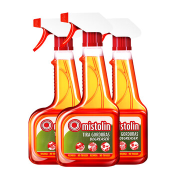MISTOLIN进口油烟机清洗剂545ml*3瓶厨房强力去油污剂油污净重油污清洁剂
