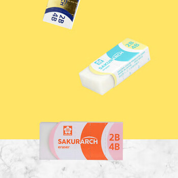 樱花（SAKURA）日本 2B4B橡皮擦 中号 薄荷绿 学生考试专用素描绘画 学生少屑无痕干净