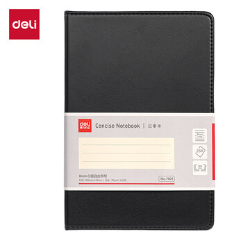 得力(deli)25K80张商务经典皮面本办公用品 会议记事本日记本笔记本子文具黑7901 得力(deli)25K80张商务经典皮面本办公用品 会议记事本日记本笔记本子文具黑7901