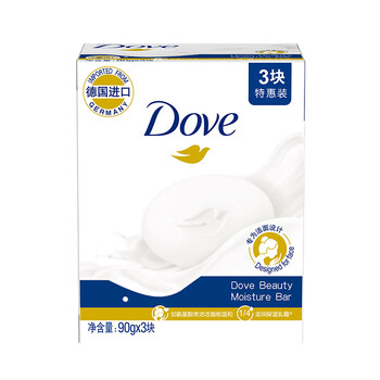 多芬(DOVE)香皂柔肤乳霜香块90gx3