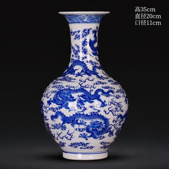 景德镇龙纹花瓶摆件品牌及商品- 京东