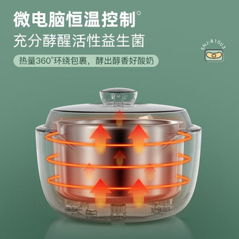 小熊（Bear）酸奶机 家用全自动米酒纳豆机不锈钢内胆酸奶发酵 家用陶瓷4分杯 SNJ-B10U3