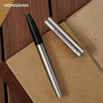 弘典（HongDian）金属钢笔高颜值书法练字财务尖学生办公 现代红 EF尖0.38mm