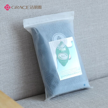 洁丽雅（Grace）鲁道夫抗菌毛巾 纯棉大毛巾吸水长绒棉洁面擦脸洗脸巾118g 忧郁蓝