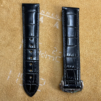 欧米茄蝶飞皮表带原装适配原装欧米茄蝶飞表带海马超霸omg折叠针扣