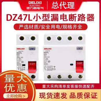 德力西电磁漏电保护器DZ47L家用2P 32A漏保40A 63A空气开关断路 10A 2P