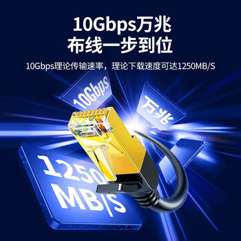 绿联(UGREEN) 七类网线纯铜 CAT7类万兆屏蔽网络连接线 5米11271